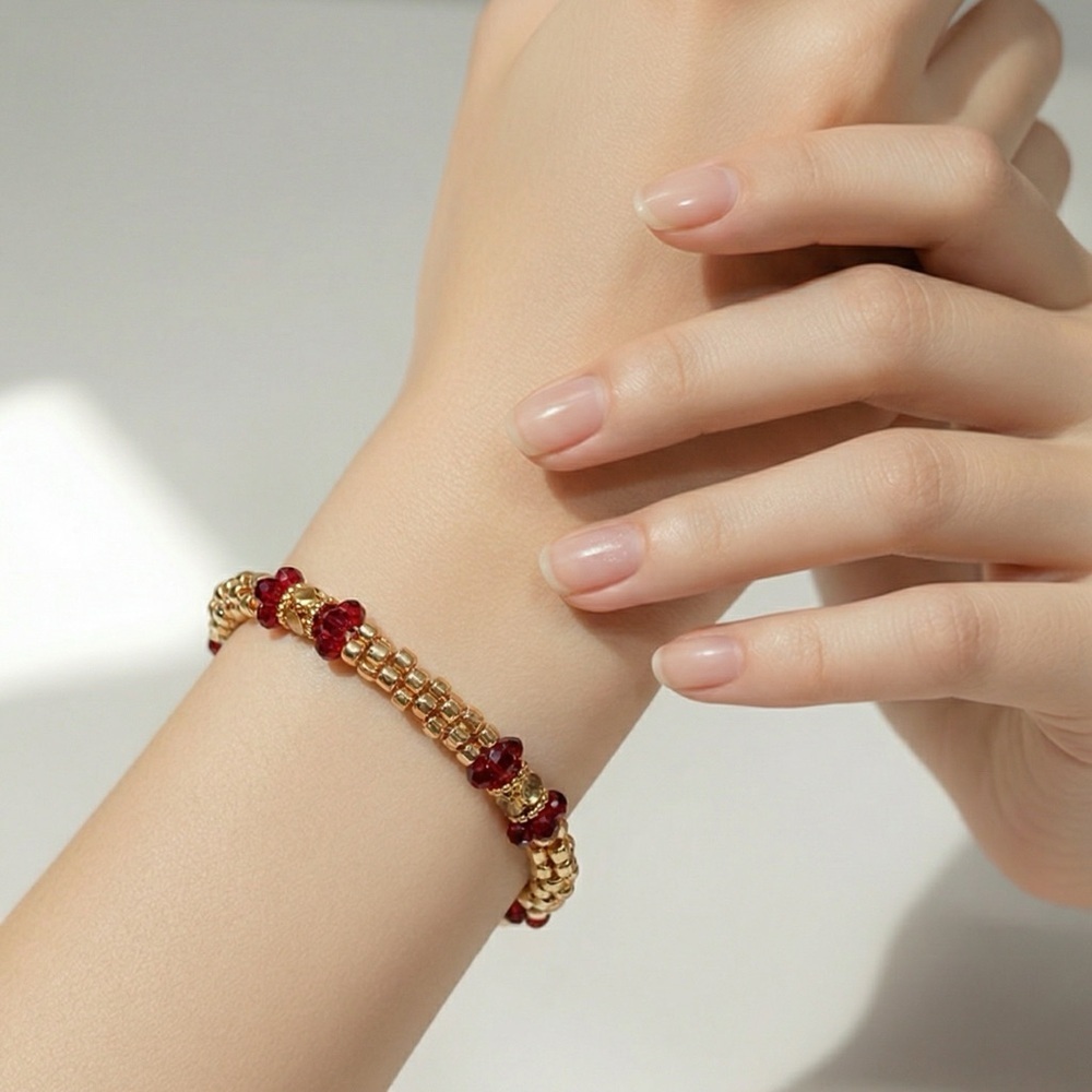 Handmade Vermeil Bracelet.  Sterling Silver plated with 10k gold.